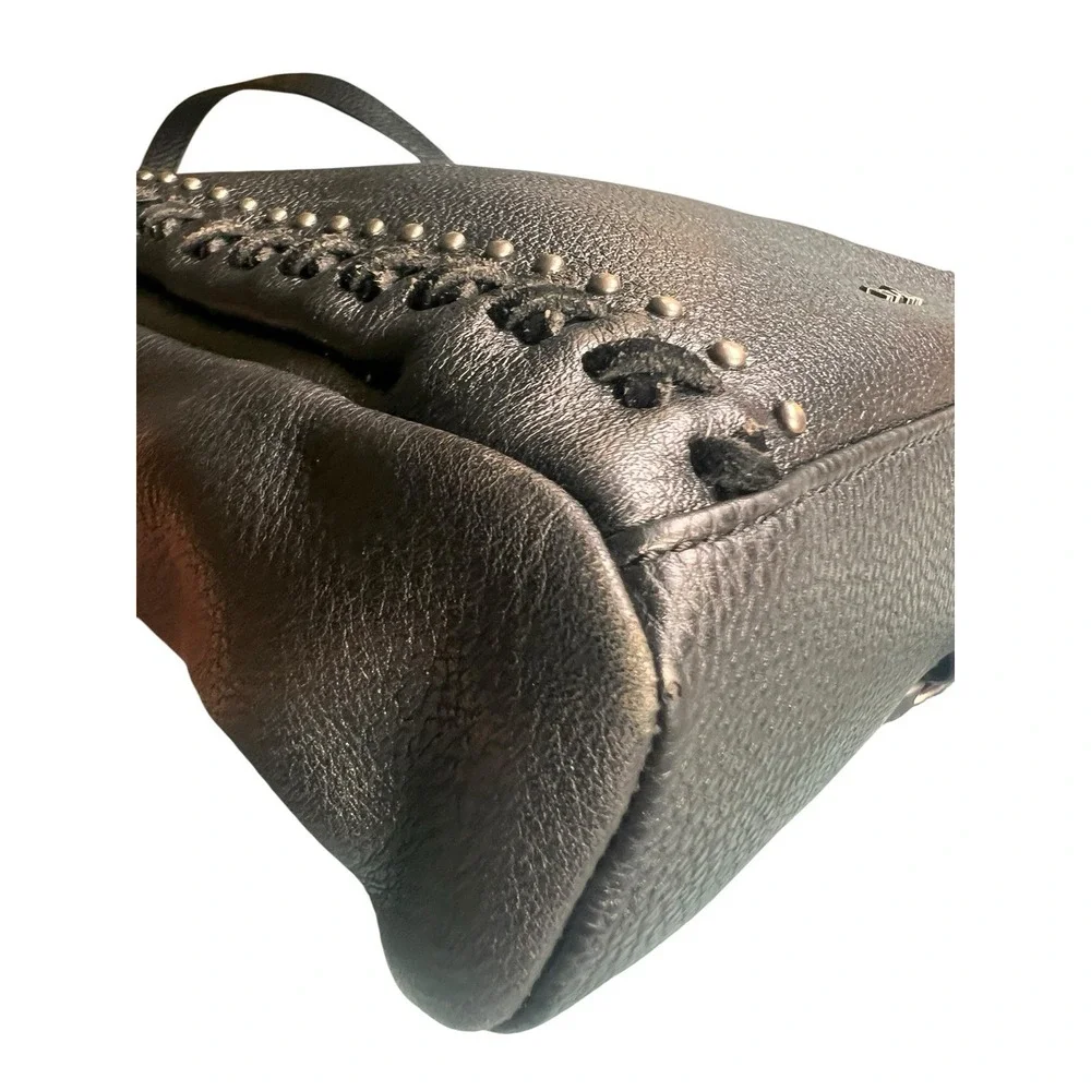 The Sak Loyola Mini Backpack Black Leather Convertible Crossbody Whipstitch Stud